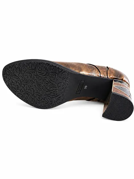 Derbies Laura Vita MARBREO 22 - Cuir métallisé Bronze, femme