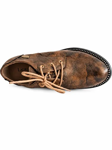 Derbies Laura Vita MARBREO 22 - Cuir métallisé Bronze, femme